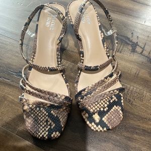 Snakeskin brown and black kitten heels size 7.5 brand new